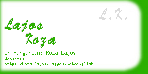 lajos koza business card